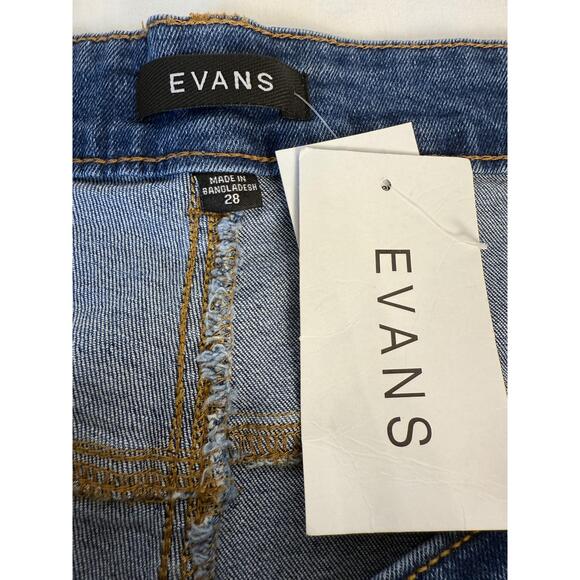 NWT EVANS Unisex Blue Denim Back Pockets Belt Loops Crop Pants 28 - Picture 5 of 10